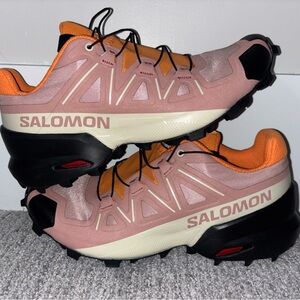 Salomon Vibrant Pink and Orange Trail Shoes